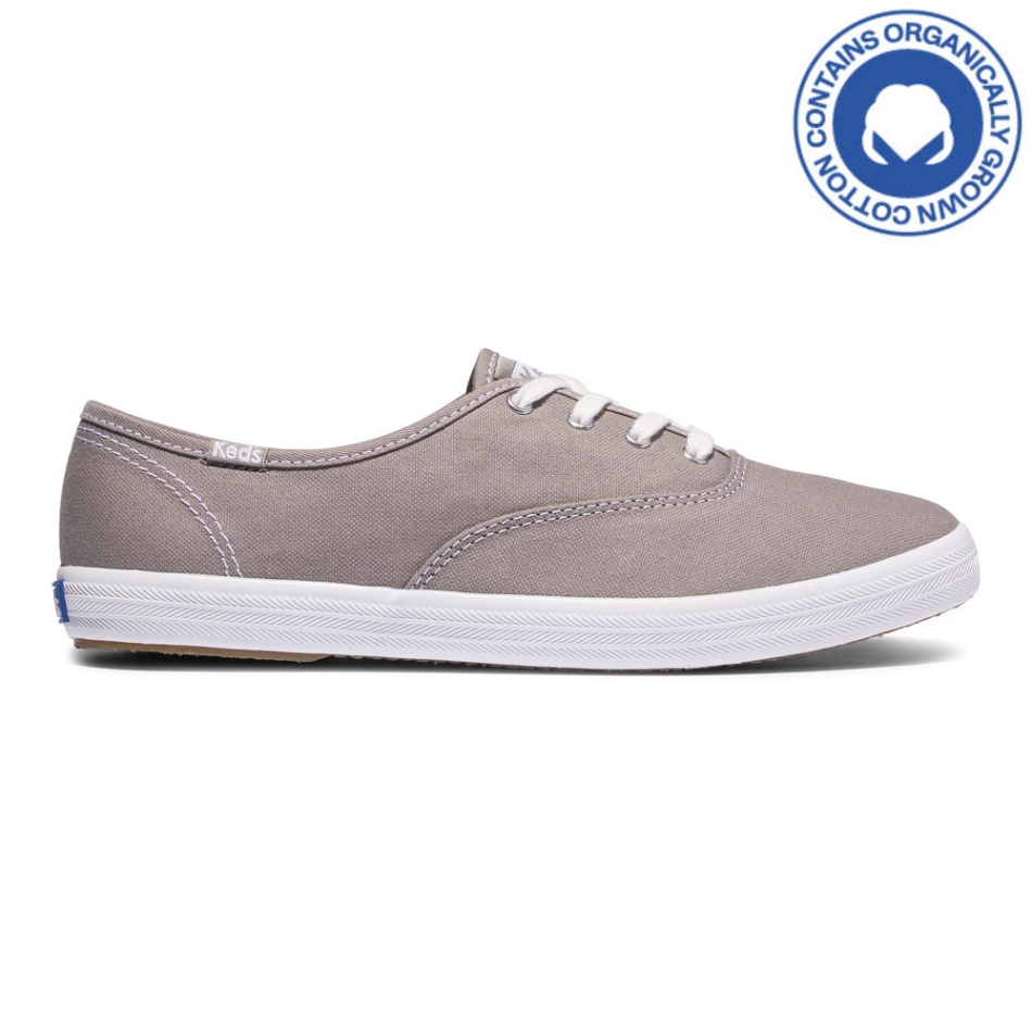 keds_womens_champion_organic_cotton_canvas_dove_grey.jpg Keds Women's Champion Organic Cotton Canvas Dove Grey - Image 1