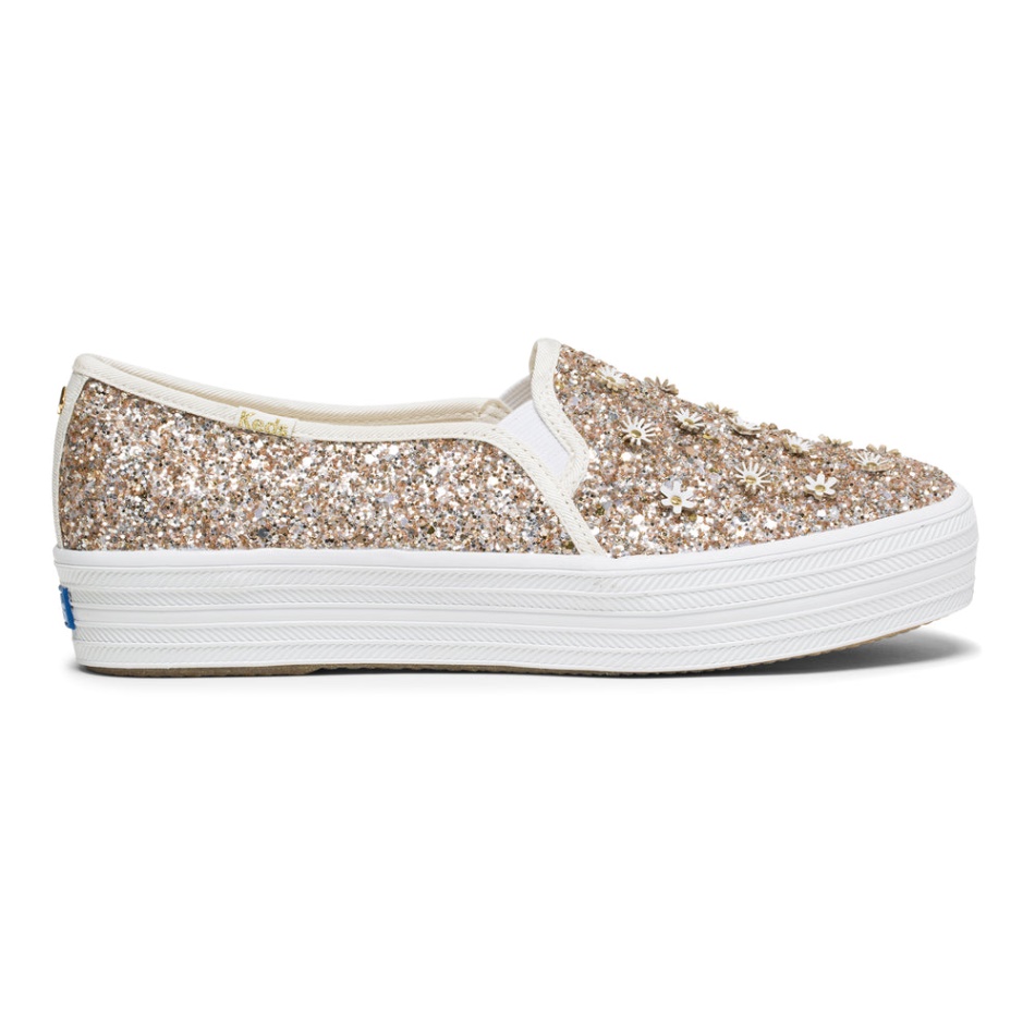 keds_womens_keds_x_kate_spade_new_york_triple_decker_glitter_flowers_metallic.jpg Keds Women's Keds x Kate Spade New York Triple Decker Glitter Flowers Metallic - Image 1