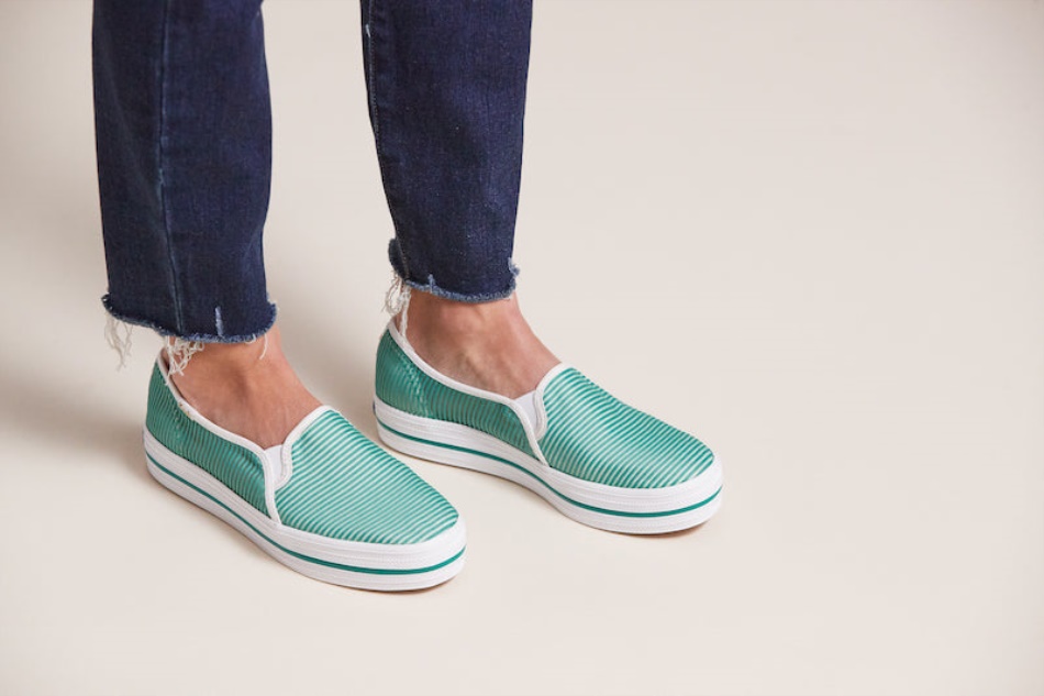 Keds Women's Keds x Kate Spade New York Triple Decker Stripe Mesh Green - Image 12