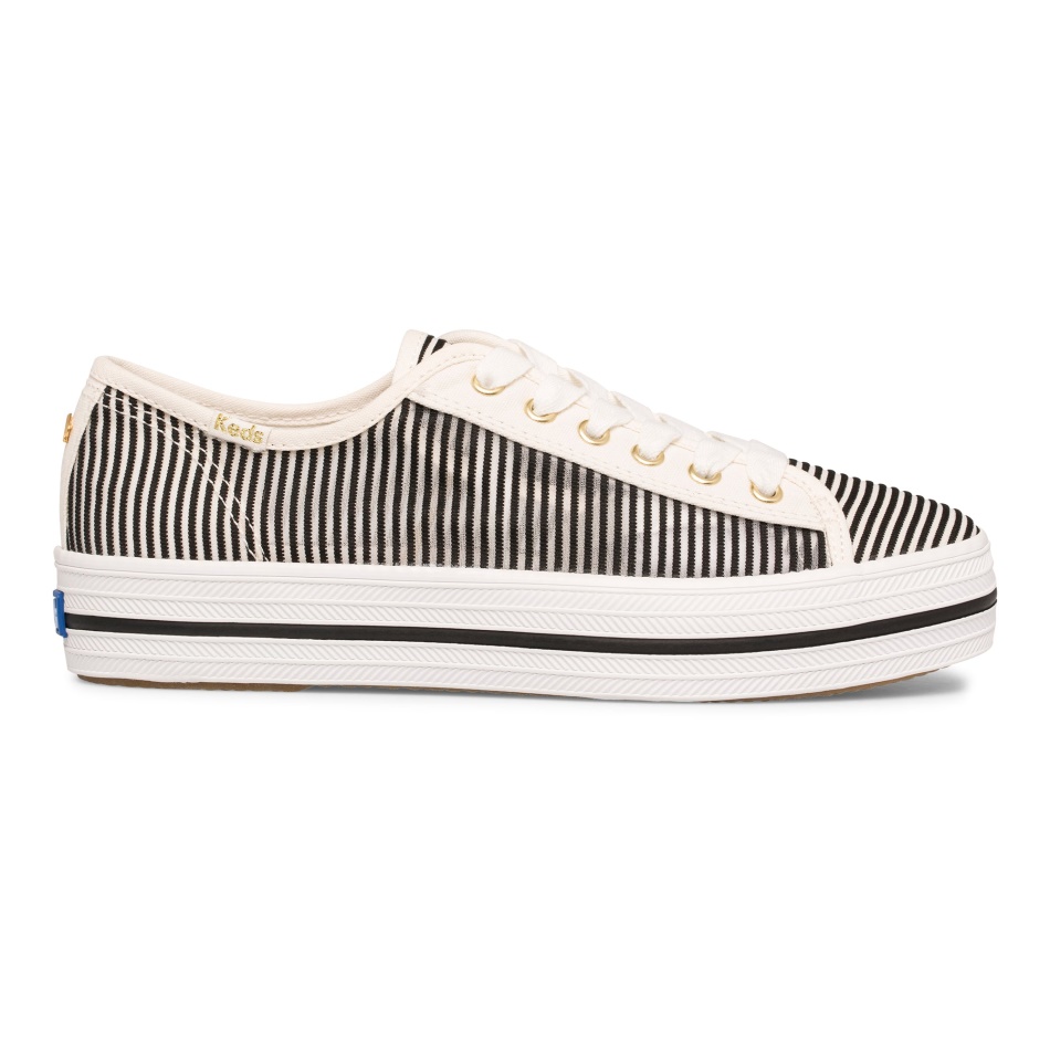 Keds Women's Keds x Kate Spade New York Triple Kick Stripe Mesh Black - Image 11