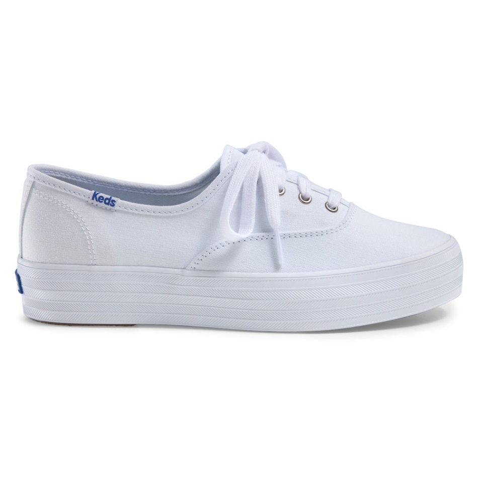 keds_womens_triple_cvo_canvas_white.jpg Keds Women's Triple CVO Canvas White - Image 1