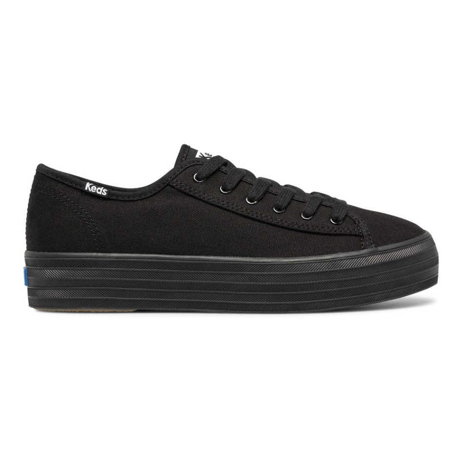 keds_womens_triple_kick_feat_organic_cotton_black_black.jpg Keds Women's Triple Kick Feat. Organic Cotton Black Black - Image 1