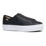 Keds Women's Triple Kick Luxe Leather Black - Image 7