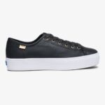 Keds Women's Triple Kick Luxe Leather Black - Image 10
