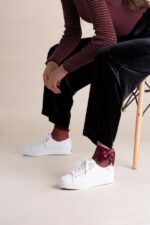 Keds Women's Triple Kick Luxe Leather White - Image 9