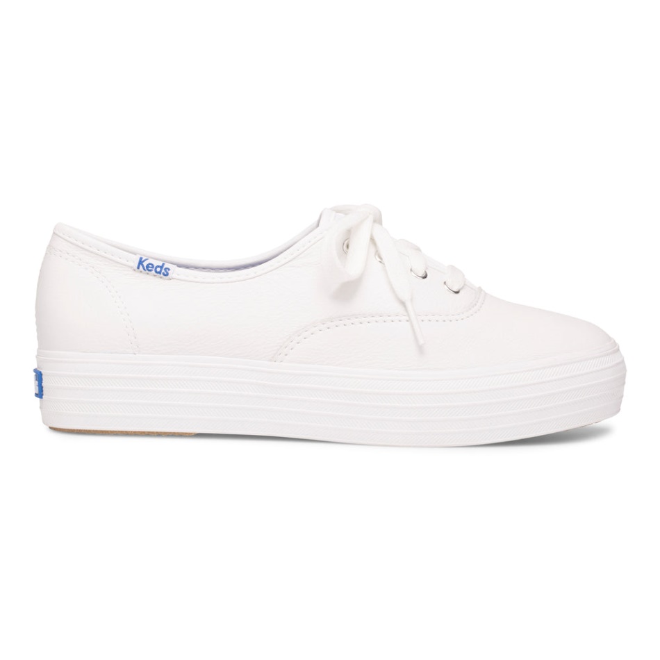 keds_womens_triple_leather_white.jpg Keds Women's Triple Leather White - Image 1