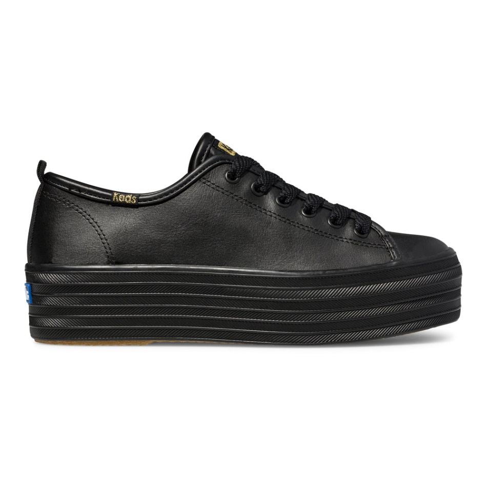 keds_womens_triple_up_leather_black.jpg Keds Women's Triple Up Leather Black - Image 1
