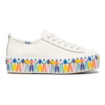 Keds Women's Triple Up Leather Rainbow People by Elizabeth Olwen White Multi - Image 2