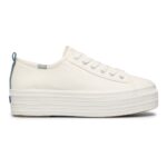 Keds Women's Triple Up Organic Webbing Cream-Indigo